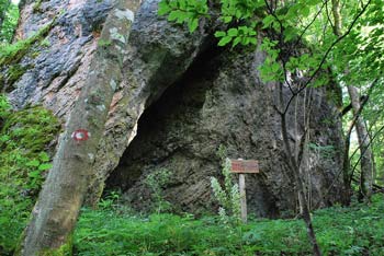 Rimski zid pod Jerebičjo skalo je izvrstno ohranjen ostanek Rimske zapore imenovane Claustra Alpium Iuliarum.